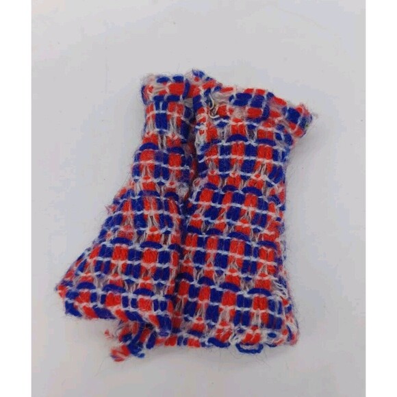 Vintage 1970s Barbie Mod Clone Fashion Skirt Plaid Print Red Blue Snap Closure - Picture 4 of 6
